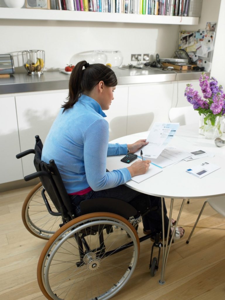 Caregiver and client smiling